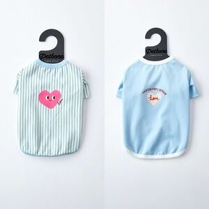 Set of Dog T-Shirts Pet Clothing Striped Colorful